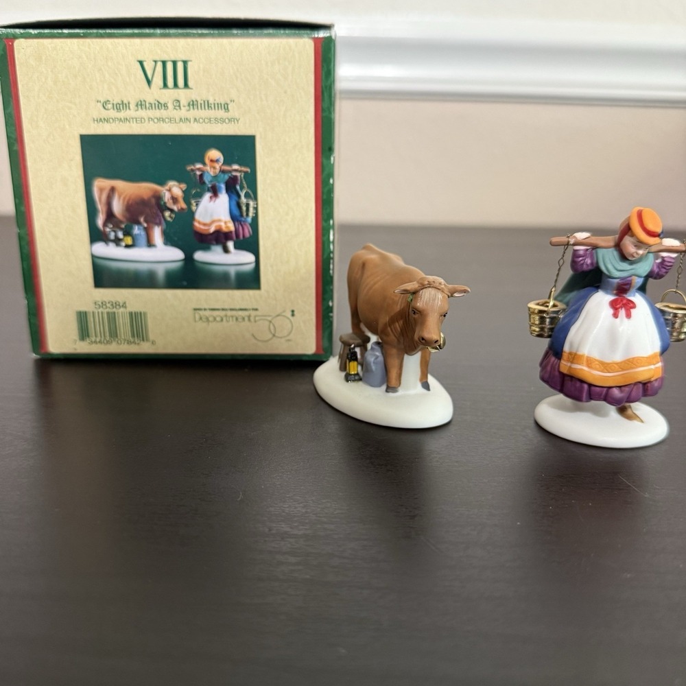 Dept 56 Heritage Village 12 days of Dickens VIII: Eight Maids A- Milking 58384